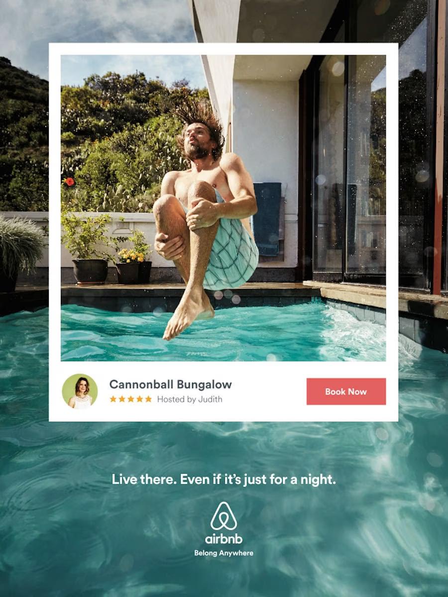 Airbnb Cannonball Bungalow ad creative made with Raddivus